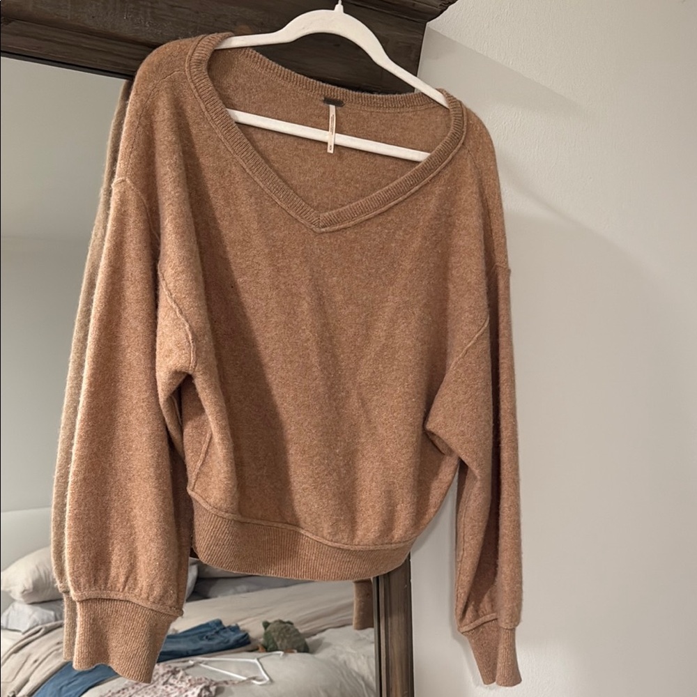 Free People Cozy Tan Cashmere Sweater